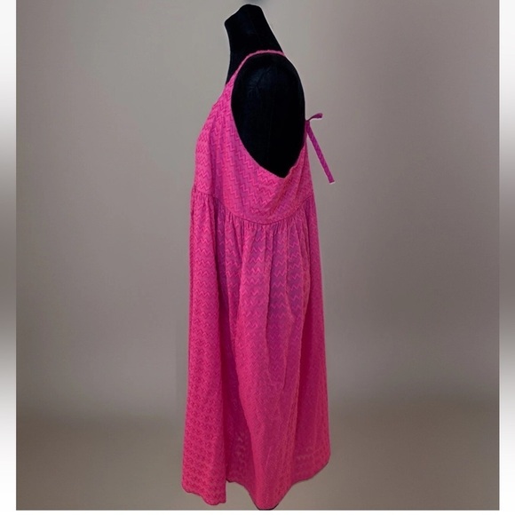 Gudrun Sjoden Dress Sz L Organic Cotton Midi Pink Beach Vacation Sundress Cover - Picture 2 of 10